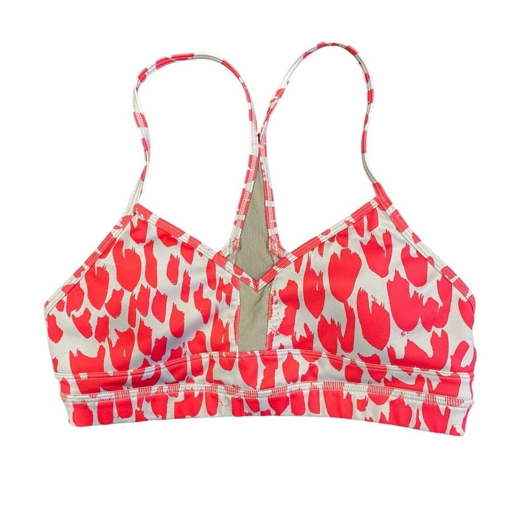 Alo Pink and gray mesh Sport Yoga Animal Print Bra
